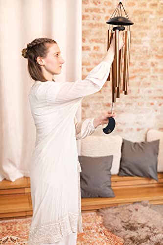 Moon Meditation Chimes for Relaxing Sound Healing, 2-YEAR WARRANTY - color: Bronze, size: Medium, style: Set