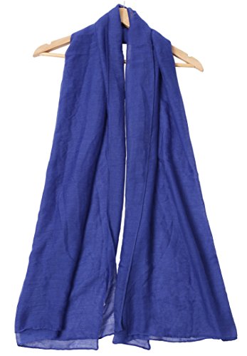 Women's Cotton Scarves Lady Light Soft Fashion Solid Scarf Wrap Shawl - color: Loyal Blue