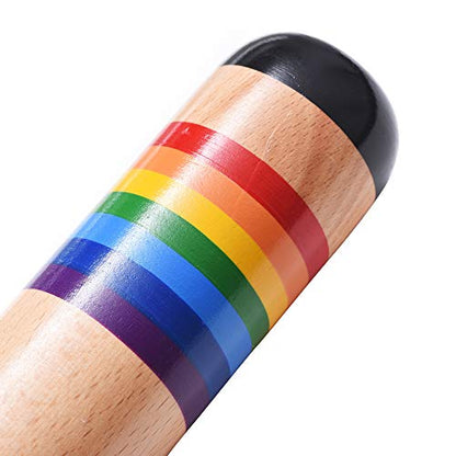 TDOCK 13.8 Inch Rain Stick, Wooden Rain Maker Rattle Shaker Rainfall Tube, Musical Sensory Auditory Development Instrument for Babies, Toddlers and Kids