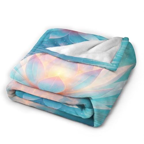 Lotus Blanket Zen Lotus Waterlily Throw Blanket Soft Cozy Fleece Fuzzy Meditation Yoga Plush Warm Stuff Bedding Nursery Blankets Gifts for Boys Girls Kids Adult Men Women 50"X60" - color: Lotus, size: 50"x60"