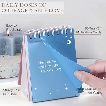 XKDOUS Affirmation Cards for Women, 3.5" x 5.7" 60 Daily Positive Affirmation Cards, Motivational Cards with Miracle Mantras, Birthday Inspirational Friendship Gifts, Desk Decor Gifts