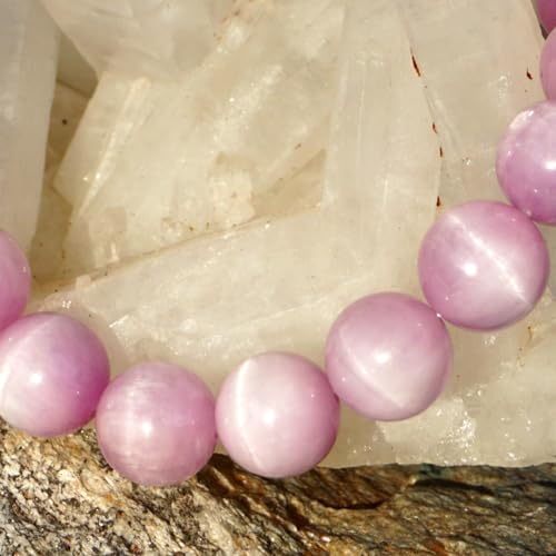 Natural Handmade Healing Chakra Bracelet - color: 12mm-Kunzite-FOR 8-8.7 INCH WRIST