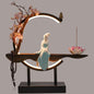 Incense Holder for Sticks, Tabletop Decor with LED Light Ceramic Tabletop Incense Burner Indoor Zen Relaxation for Office, Living Room, Bedroom