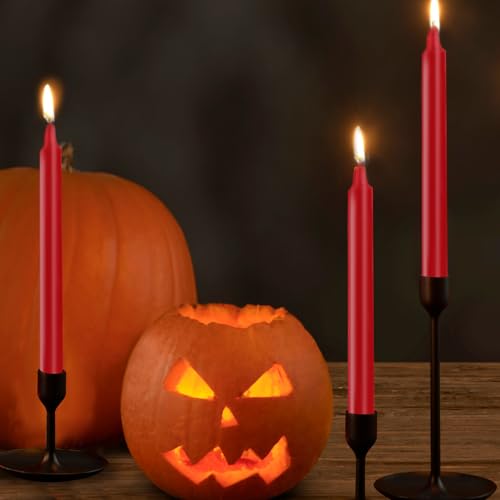 24 Pack Red Spell Chime Candles – Premium Mini Unscented Taper Candles for Rituals, Prayer, Meditation, Altar, Spells – 4" Tall – Ideal for Witches & Spiritual Practices - color: Red