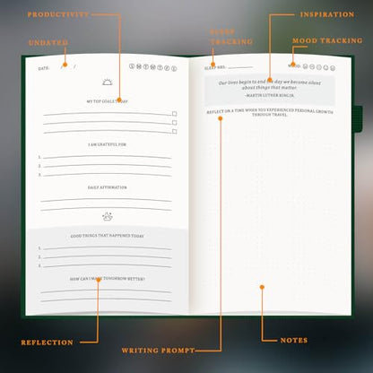 Self-Mastery Journal for Men & Women - Gratitude Journal for Daily Reflection, Mindfulness, and Self-Care - Guided Manifestation Journals - Inspirational Goal Journals with Pen Holder (Dark Green) - color: Dark Green