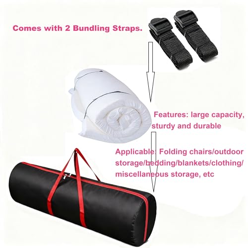 Extra Large 600D Oxford Waterproof Sports Duffle Bag 2-Way Zippers 59×14.9 Inch Large Foldable Storage Bag for Folding Bed, Mattress, Duvet, Camping Chair, Beach Umbrella (1 Pack) - size: 59*15 inch