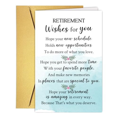 Retirement Card from Group, for Boss, Retirement Wishes Card, for Women, for Men, Coworker Retire, for Teacher, for Doctor, Friend, Dad - color: #8