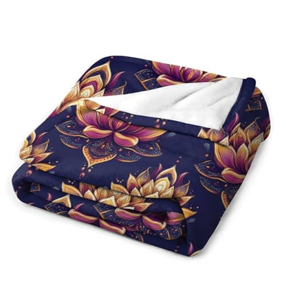 Yoga Meditation Lotus Throw Blankets Bed Blanket Couch Decorative Throw Blankets Soft Cozy Warm Living Room Bedroom - size: 30"*40"（76*100cm）
