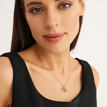 Zealmer Dainty 18K Gold Plated Compass World Map Pendant Necklace Graduation Gift for Friends - style: Worldmap Gold Tone