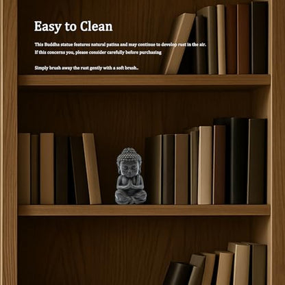 Small Buddha Statue, 3.5“ Zen Sculpture for Home Decor, Indoor Small Buddha Figurines for Home Feng Shui Decor(Cast Iron-Praying)
