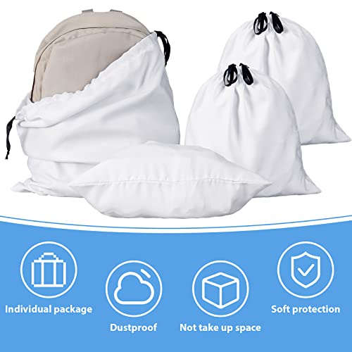 10 Pcs Dust Cover Bags Large Cotton Breathable Bags Dustproof Drawstring Storage Bag for Shoes Purses Handbags Travel Packing Luggage Organizer Home Storage, 2 Sizes