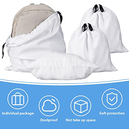 10 Pcs Dust Cover Bags Large Cotton Breathable Bags Dustproof Drawstring Storage Bag for Shoes Purses Handbags Travel Packing Luggage Organizer Home Storage, 2 Sizes