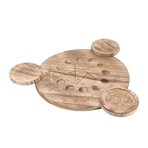 Religious Candlestick Decorative Wooden Candle Holder Tarot Adornment Stand for Ceremony (As Shown 16x16cm) - color: As Shown