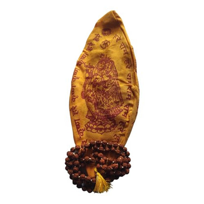 BHAVICREATION Rudraksha Mala with Gomukhi japa Bag 108 Beads Hare Krishna Mala Puja samagri (Rudraksha mala 9 mm) - color: Rudraksha Mala 9 MM