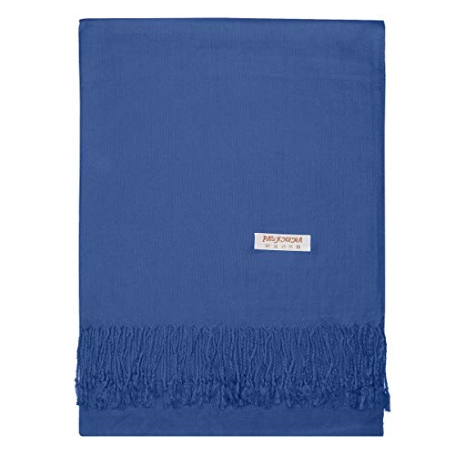 Falari Women's Soft Solid Color Pashmina Shawl Wrap Scarf, for Wedding, Bridesmaid Gifts, Evening Dress - color: Light Navy