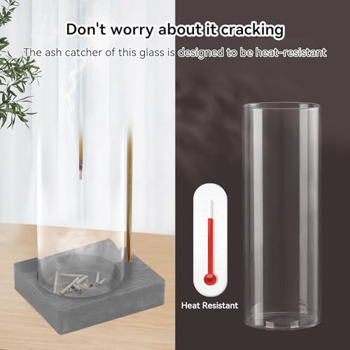 1 Pack Incense Holder for Sticks, Insence-Stick Holder Ash Catcher with Removable Glass [Anti-Ash Flying], Mess-Free Incense Burner Holder, Perfect for Meditation Yoga Relaxation,Home Decor(Dark Gray) - size: Upside Down Dark Gray