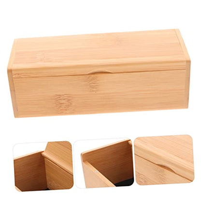 ABOOFAN 2pcs Bamboo Keepsake Storage Box with Lid Versatile Organizer for Jewelry Eyeglasses Crafts Sturdy Retro Design for Practical Use