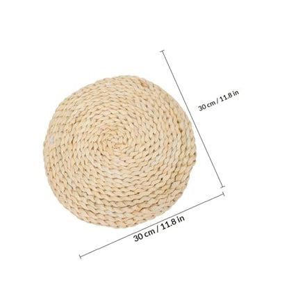 Healifty Thick Straw Woven Meditation Mat Cushion for Yoga and Sitting Handmade Tatami Floor Pad Comfortable Floor Pillow for Home Use Suitable for Adults