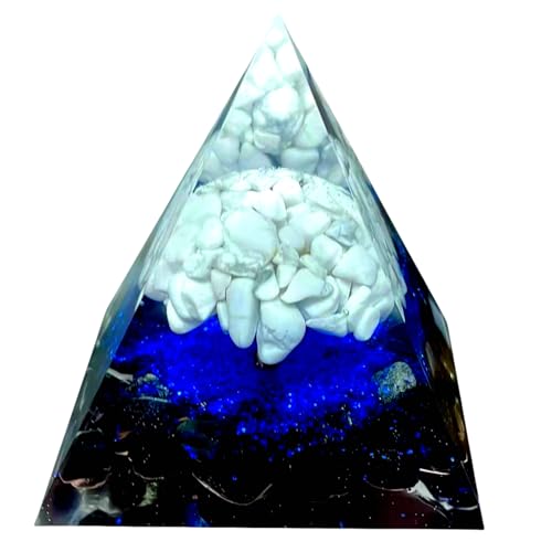 Tree of Life Orgone Pyramid,Natural White Pine Stone&Obsidian Orgonite Healing Crystals Pyramid,Crystal Stone Positive Reiki Energy Generator Collection Wealth Lucky Meditation Tool(6cm) - color: White