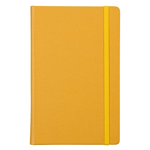 Leather Notebook, Writing Journal, Full-Grain Leather, Narrow Ruled Paper, Notebooks for Work & School, Butter Yellow (8.4" x 5.4”) - color: Butter Yellow, size: Large