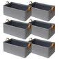 SNWDN 6 Pack Closet Cloth Storage Bins for Shelves, Medium Storage Baskets for Shelves, Fabric Bins for Closet organization with Handles（ Gray 15''L x 10''W x 8''H）
