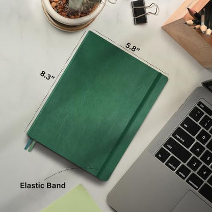 Plexon Lined Journal Notebook, Notebook Journal 160 Pages, Lined Notebook Medium 5.7 inches x 8 inches, 120 GSM Thick Paper, Emerald Green, Hardcover - color: Green, style: Lined