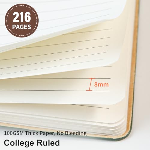 Lined Journal Notebook for Work College Ruled Note Book 7.2"x9.6" B5 PU Leather Daily Journaling 160 Pages for Women Men Writing Home School Supplies Business (Coffee) - color: 11-Coffee-1pack, style: B5 Lined 160pages