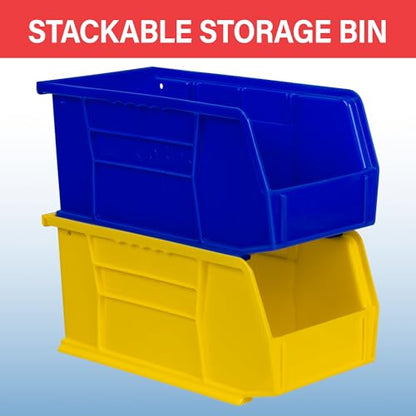 Akro-Mils 30230 AkroBins Plastic Storage Bins, Space-Saving Stackable Bins for Garage, Pantry, Craft Organization, 11" x 5" x 5", Black, 12-Pack - color: Black