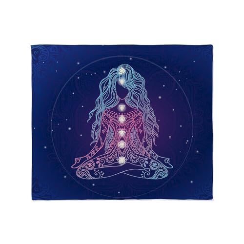 CafePress Yoga Girl Detailed Design Throw Blanket Super Soft Fleece Plush Throw Blanket, 60"x50"