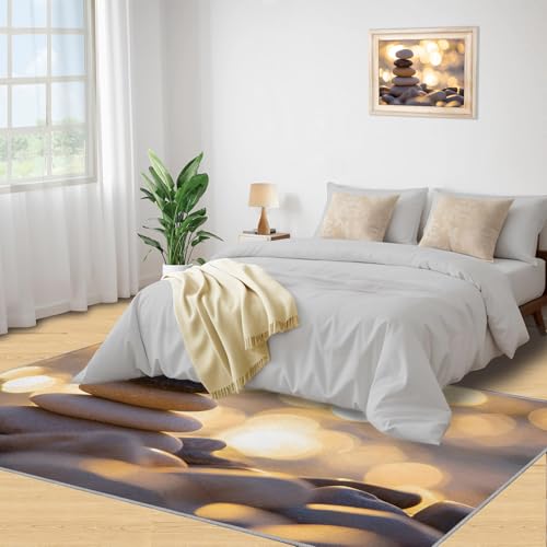 Zen Rug - 4x5 Rug, Meditation Rugs for Living Room Bedroom, Zen Stone Washable Rugs, Non Slip Classroom Carpet, Soft & Low-Pile - color: Zen#54, size: 4' x 5' (Rectangular)