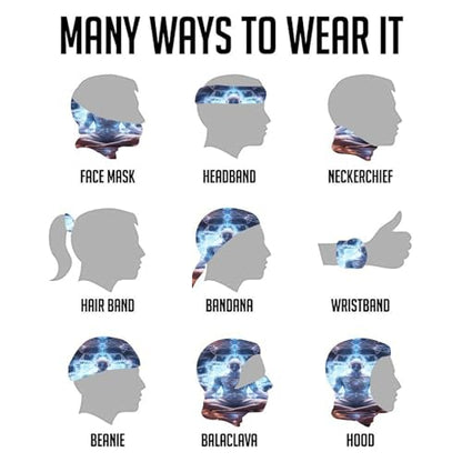Neck Gaiter Meditation Energy Balaclava Windproof Face Mask Scarf for Men Women Sun Protection Headwear Breathable Face Cover Bandana for Skiing Hiking 19.6x9.8 Inch