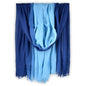 Two-tone Linen Scarf for Women Lightweight Summer Wrap Cotton Shawl Beach Travel Pashmina Gauze 75"×35" - color: Light Blue/Royal Blue