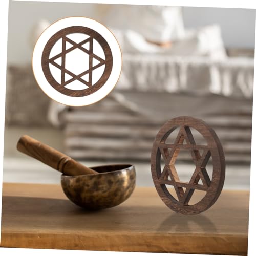 PRETYZOOM Unique Wall Hanging Wood Carving Altar Decor Spiritual Decor Flower of Life Art