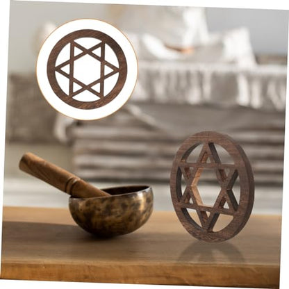 PRETYZOOM Unique Wall Hanging Wood Carving Altar Decor Spiritual Decor Flower of Life Art