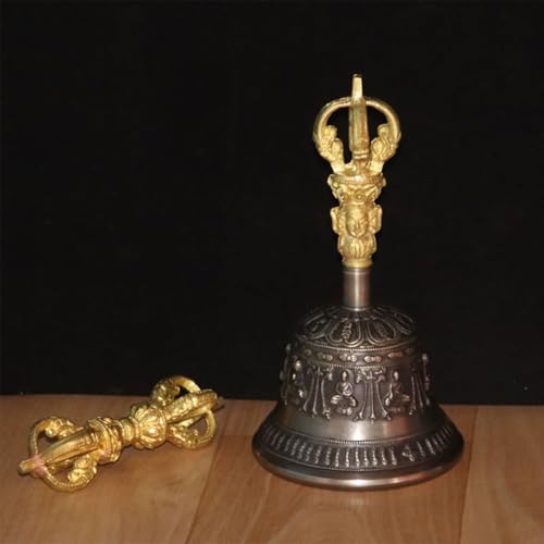 KAFELE Nepalese Handmade Hand Bell, Bronze Vajra Bell, Crisp And Pleasant, Meditation Instrument,B,7CM - color: B, size: 7CM