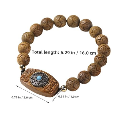 Beavorty Wooden Beads Bracelet for Women Handmade Rosary Jewelry Stylish String Bracelet Durable Natural Design for Everyday Wear present for Loved Ones