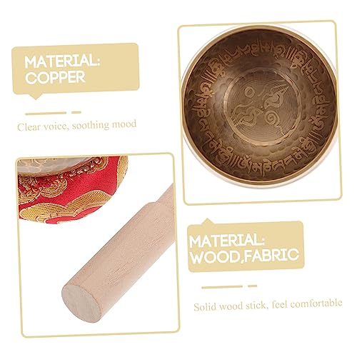 1set Sound Singing Bowl for Meditation and Mindfulness Includes Wooden Rod and Washer for Sound Therapy and Relaxation
