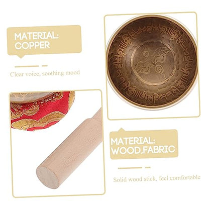 1set Sound Singing Bowl for Meditation and Mindfulness Includes Wooden Rod and Washer for Sound Therapy and Relaxation