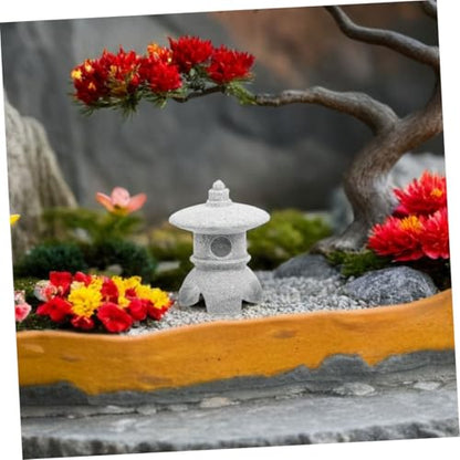 Miniature Japanese Pagoda Lantern Stone Statue for Zen Gardens Bonsai and Aquarium Decor Asian Landscape Ornament for Peaceful Home Settings