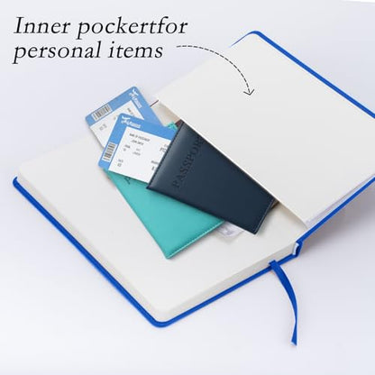 deli A5 Lined Journal Notebook, 160 Pages Hardcover Writing Notebook, 5.5"x8.2" College Ruled Notebook for Office, School, Work Notes (Blue) - color: blue