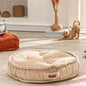 Floor Pillow, Round Boho Floor Pillow, Thick Quilted Seat Cushion, Cat and Dog Bed, Comfortable Floor Cushions for Adults, Soft Meditation Cushion, Bench Cushion, Beige, 22" 5" Inch