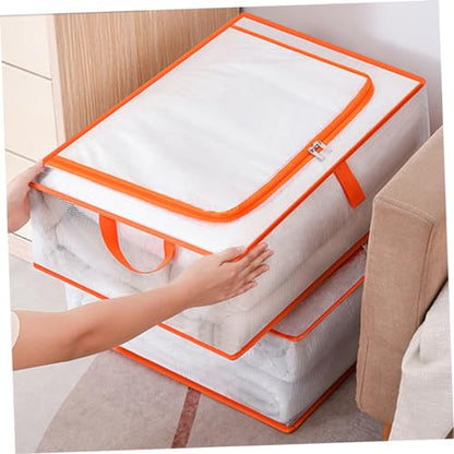 Amosfun Large Capacity Zipper Storage Bag for Clothes Comforters Blankets Organizer for Moving Travel Home Use