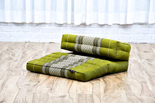 Leewadee Foldable Floor Mattress – 2 in 1 Floor Meditation Mat for Yoga and Relaxation, Seating Futon with Kapok - color: Sf17 - Green