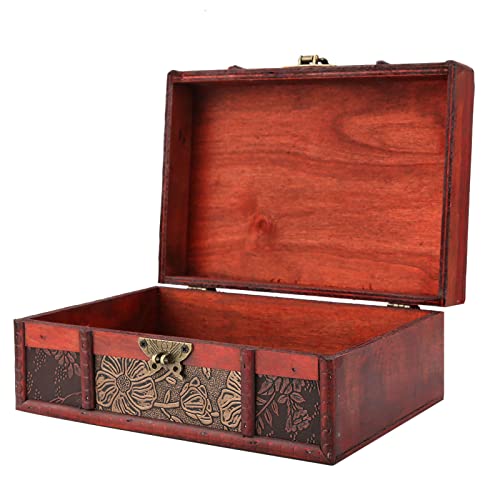 Eujgoov Vintage Wooden Storage Box, Book Storage Box, Wooden Decorative Boxes With Lids Small Size Book Jewelry (#2) - size: #2