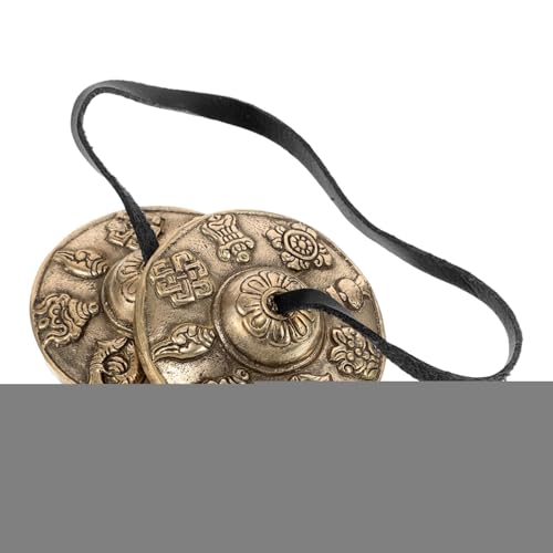 TibetanCymbals Bell – 2.56 Inches Meditation TingshaCymbals, Handheld Metal RitualCymbals, Portable Spiritual Yoga Sound Instrument | Sacred Meditation & Yoga Bell Set for Home Clapping Drumming