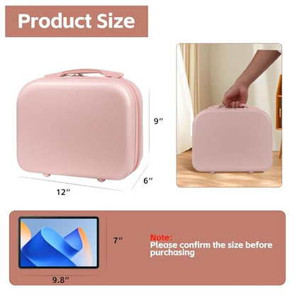 Portable Makeup Case 14inch Cosmetic Case Travel Toiletry Hand Luggage Carrying Case - color: PINK