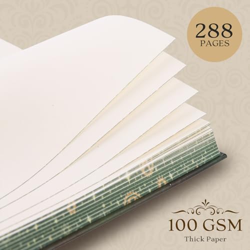 Blank Journal Notebook with Sprayed Edges - 288 Pages,100gsm Thick Paper, Unlined Vintage Journal for Men Women, A5 Hardcover Plain Sketchbook for Drawing, Writing, Dream Journal & Art Gift