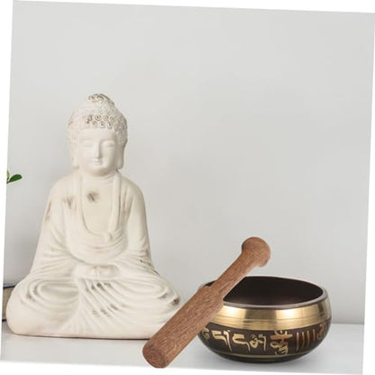 Singing Bowl Flat Bottom Meditation Bowl Meditation Set Decorative Style