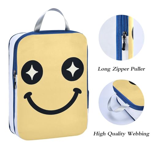 3 Set Packing Travel Organizer Polyester Folding Closet Organizer, Rainbow Happy Look (3 Set) - color: Rainbow Happy Look