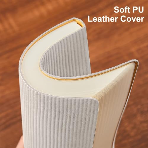 Lined Journal Notebook for Work College Ruled Note Book 7.2"x9.6" B5 PU Leather Daily Journaling 160 Pages for Women Men Writing Home School Supplies Business (Grey) - color: 06-Grey-1pack, style: B5 Lined 160pages